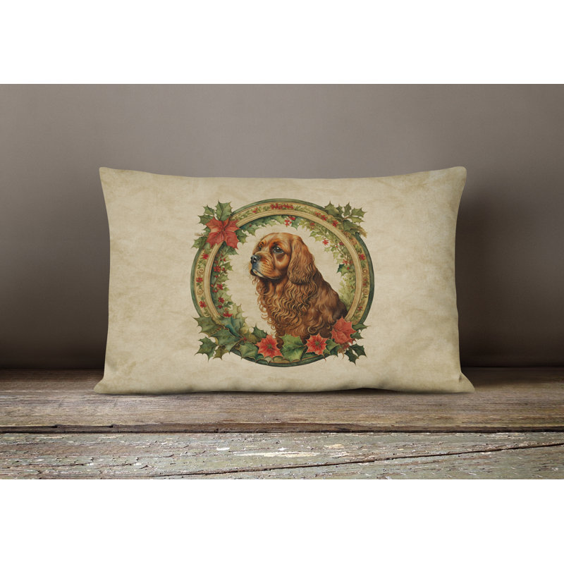 Coussin décoratif intérieur / extérieur en polyester Christmas, 12 po x 16 po, Rectangulaire