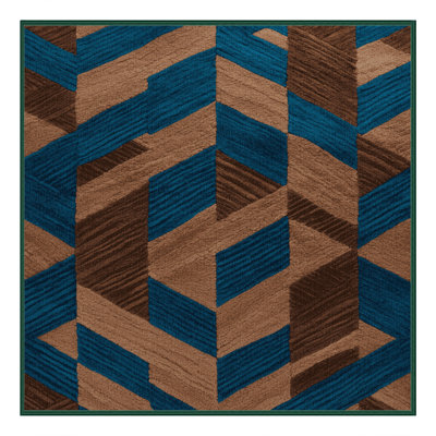 Tapis vert à carreaux lavable à la machine