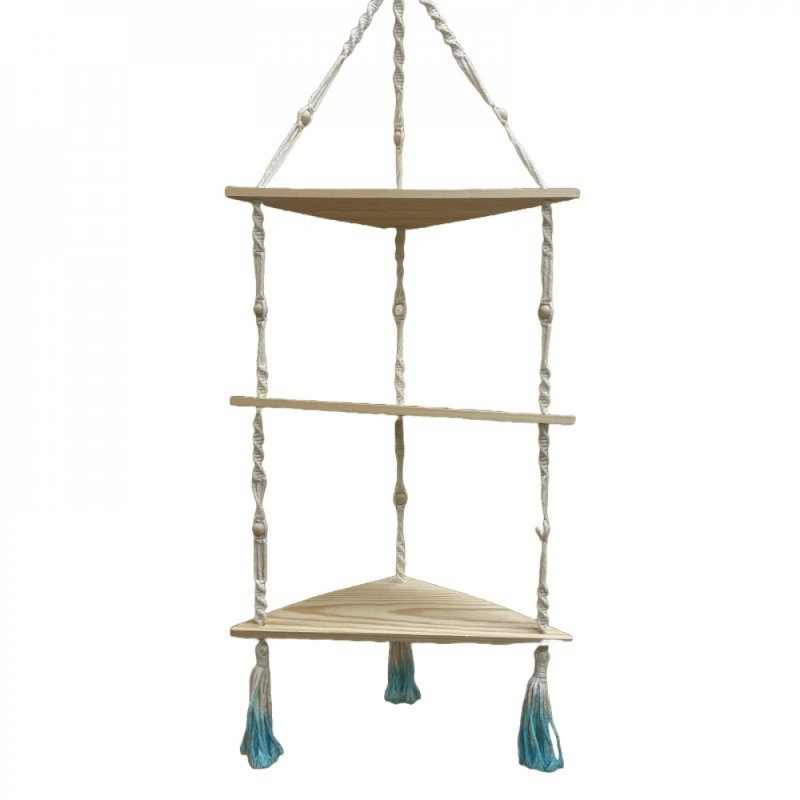3 Triangular Shelves On Macrame Frame Planter