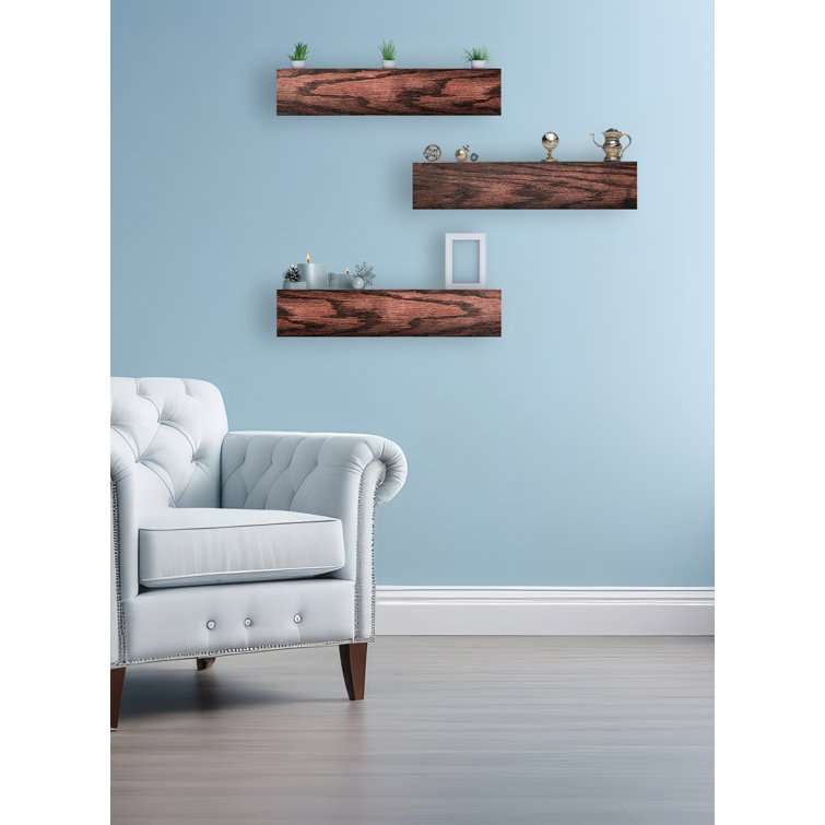 3 Piece Oak Floating Shelf