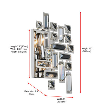 Stickel - Light Dimmable Chrome Flush Mounted Sconce