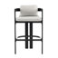 Tabouret de comptoir d'extérieur moderne en aluminium avec siège ergonomique en tissu Colligan