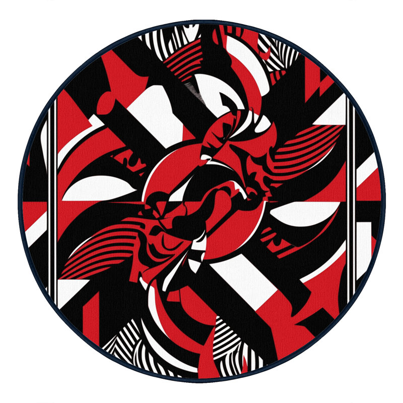 Vermillion Velocity Rug, Round 5'
