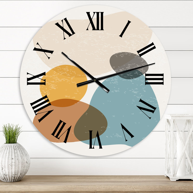 Minimal Elementary Organic and Geometric Compostions XV - Horloge murale moderne, Petit