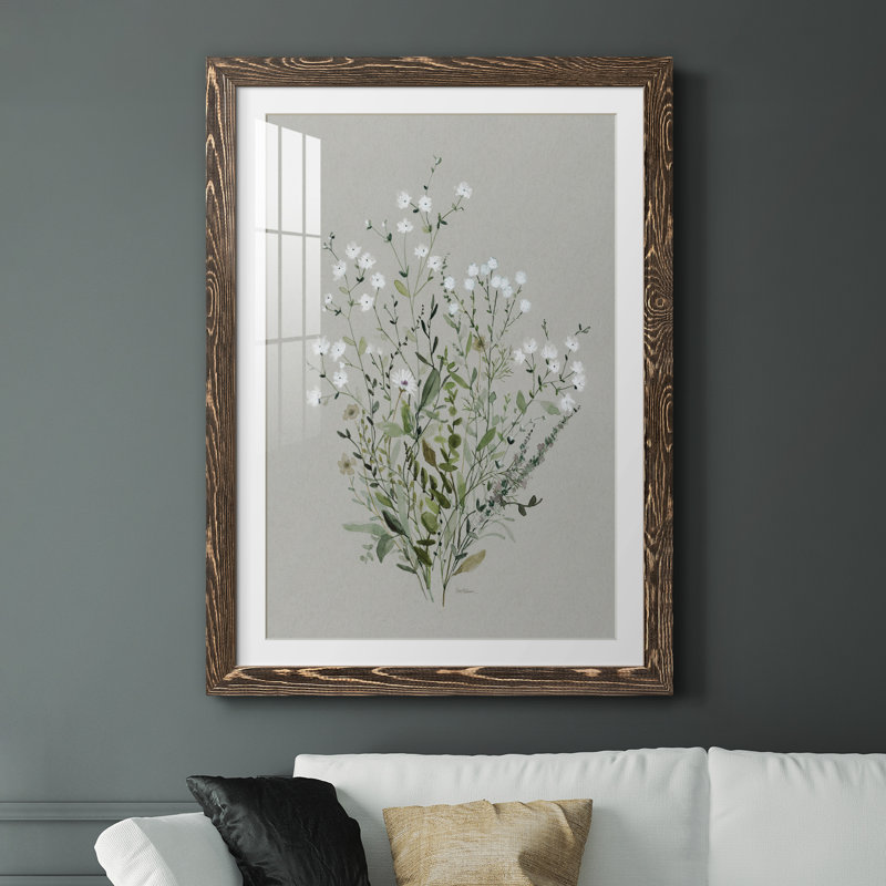 Bouquet de grâce II - Reproduction d'art sur papier encadré, H 31 po x l 44 po x P 1 po, Noyer