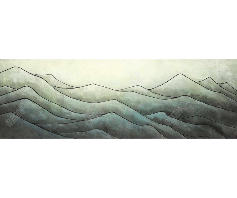 Dans les vagues - décor de toile contemporaine encadrée Waves