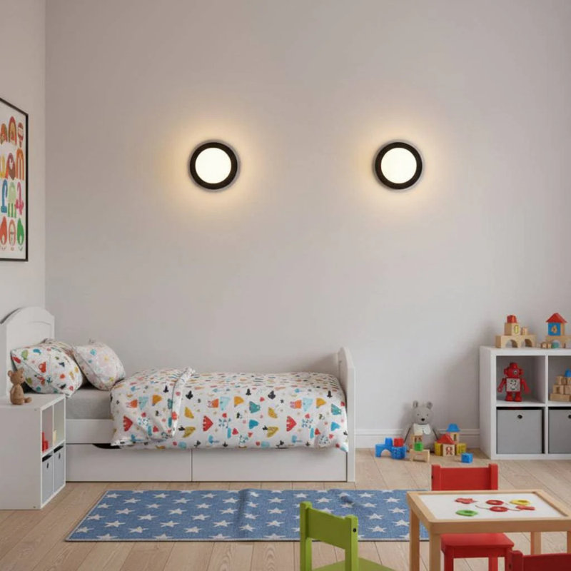 UltraBeam Round Black Indoor LED Wall Light 4 Watt LED 400 Lumen Diameter 200mmmm