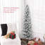 Arbre de Noël artificiel 5 pi avec 263 pointes enneigées, base en métal, arbre de Noël réaliste
