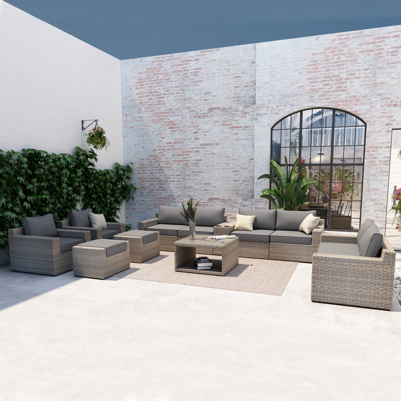 Casey 8 - Person Patio Conversation Set with Cushions, Gray