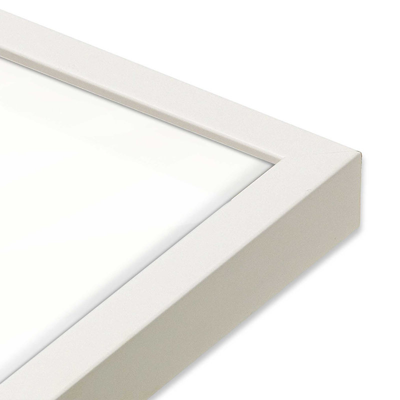 Élégantes feuilles grises I print, H 21 po x l 17 po, Encadrement de coin ouvert blanc opaque