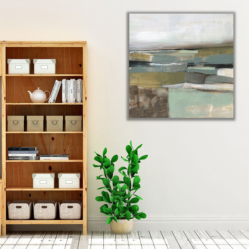 «Neutral Horizon Grid I», reproduction d'art sur toile, H 16 po x l 16 po
