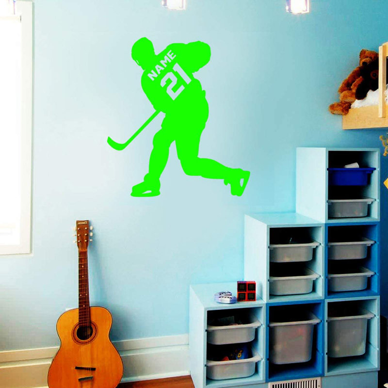 Adhésif décoratif hockey, H 25 po x l 23 po, Vert citron, Oui