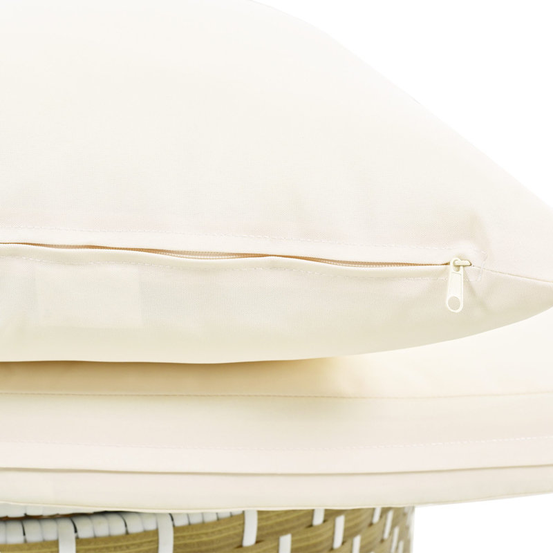 Sublime Round Rattan Patio Daybed With Retractable Canopy And Removable Cushions, Beige, Brown
