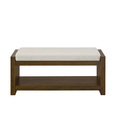 Accent Bench, Padded Seating Bench For Living Room, Modern Compact Bed End Bench With Storage For Bedroom Seating, Removable Cushion