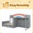 Full Size Offset Bunk Bed With Wardrobe & Drawers, Upholstered Guardrail, Built-In Hanging Rod-1177691758