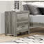 Table d'appoint 2 chambres en placage de nickel gris, 2 tiroirs, finition-193208648