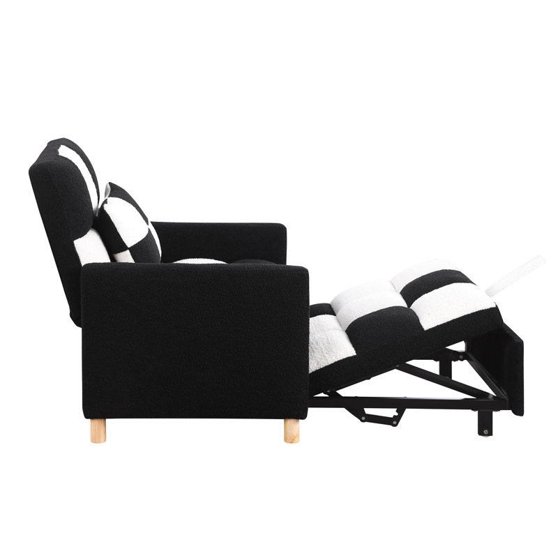 Kayari Recliner, Black/White 100% Polyester