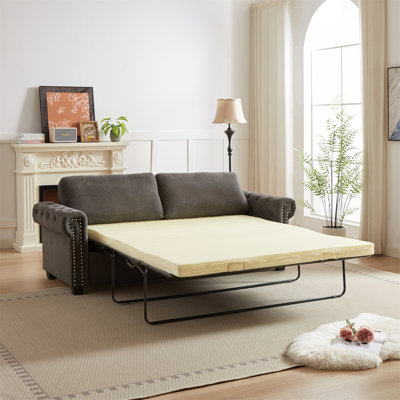 Canapé-lit convertible de 83,8 po, canapé-lit gigogne 2 en 1, canapé-lit en polyester avec matelas pliant, canapé-lit de salon, canapé-lit d'appartement / petit espace