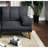 Modern Black Polyfiber Adjustable With Solid Wood And Fabric Bed Transitional Style