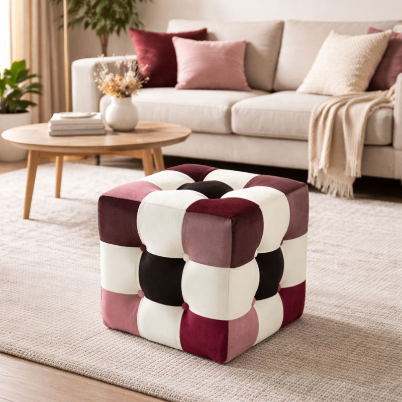 Pouf, Brun / Noir / Blanc