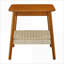 Table d'appoint Mid-Century Boho avec tablette tissée et tables de chevet avec rangement pour le salon ou le bureau