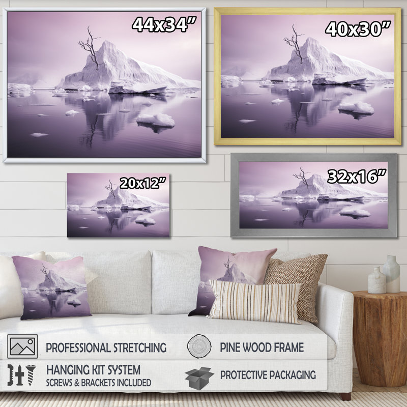 " Pink Purple Iceberg Arctic Elegance ", Toile tendue, H 24 po x l 32 po x P 1 po