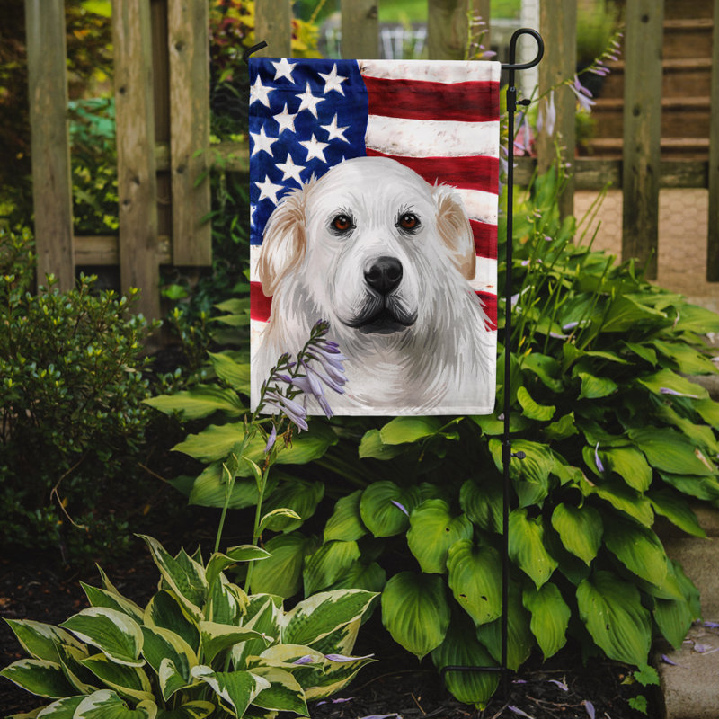 Polyester à 2 côtés 15 x 11 po drapeau de jardin, Kuvasz