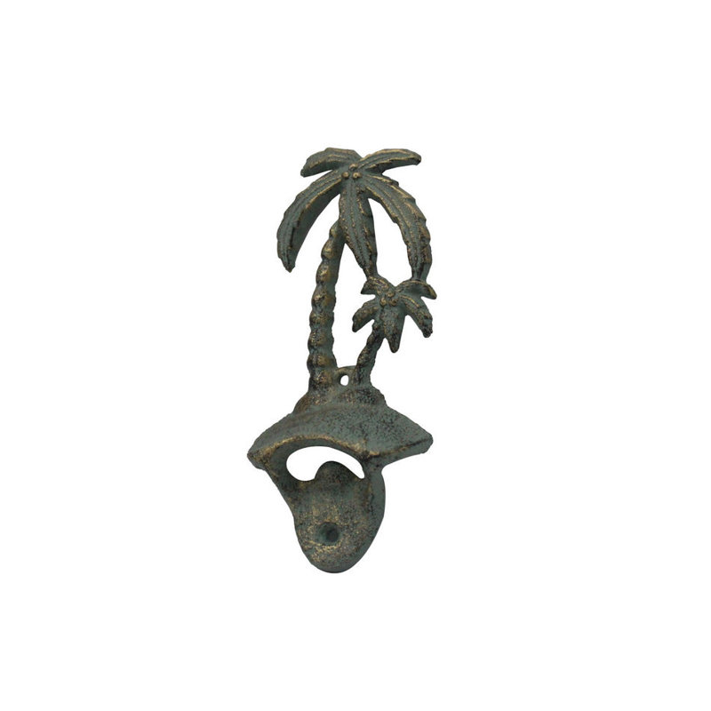 Ouvre-bouteille en métal Orlovista Palm Tree, Bronze avec vert-de-gris rustique