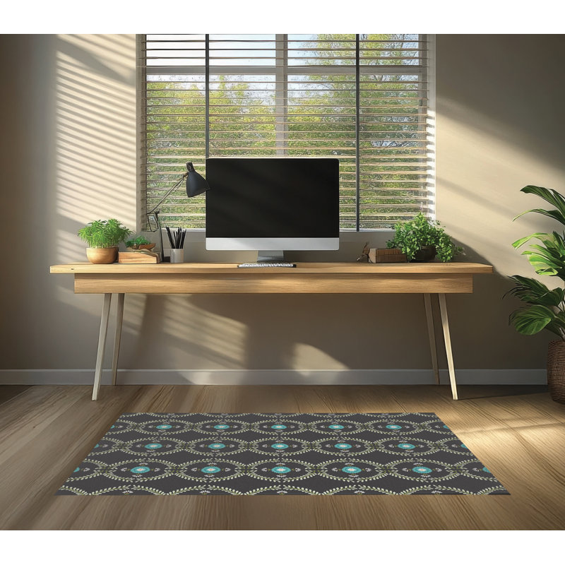 Tapis de bureau Bree, L 60 po x P 84 po, Gris anthracite