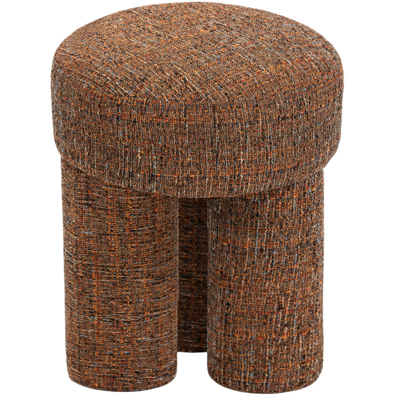 Larson 14.5" Wide Square Standard Ottoman, Cognac Polyester Fabric