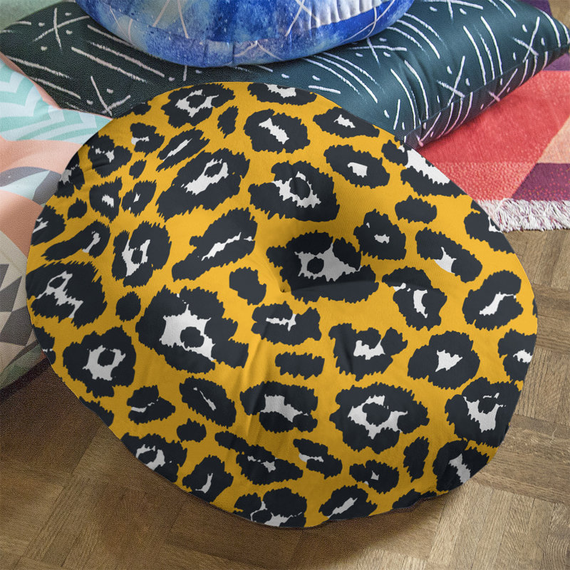 Housse et insert de coussin touffeté rond, Doré, H 26 po x l 26 po x P 4 po