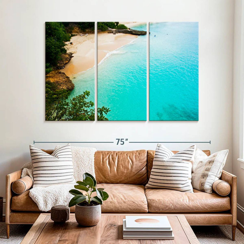 Gillard, plage de sable blanc, Anguilla, H 42 po x l 65 po