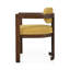 Chaise de salle à manger As Pic, combinant des sièges rembourrés, des détails en bois massif et un ensemble de 2 chaises en bois avec des pieds au fini noyer.