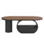 Table basse de luxe industrielle 46,06 po, tiroir de rangement et table centrale en métal noir pour espace de vie, pièce d'option à installation rapide stable, assemblage