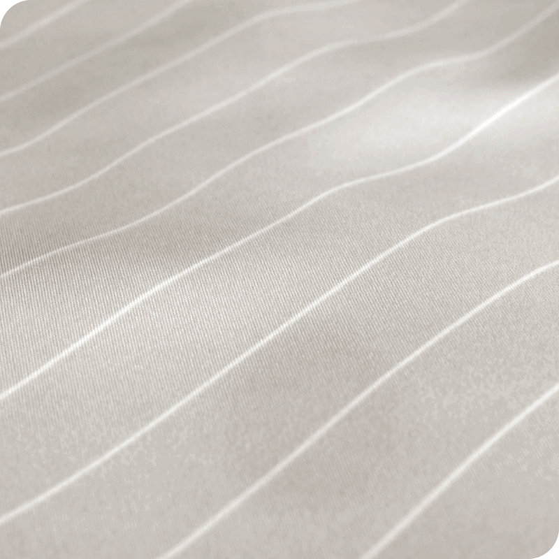 Twin Stone/White Pinstripe Microfiber Deep Pocket Sheet Set