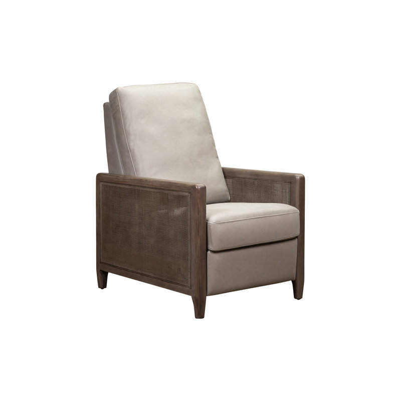 Fauteuil inclinable en cuir Bukhari, Beige, Bois gris
