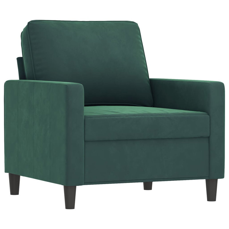 Canapé rembourré 30,7 po Douam, 100 % polyester vert foncé
