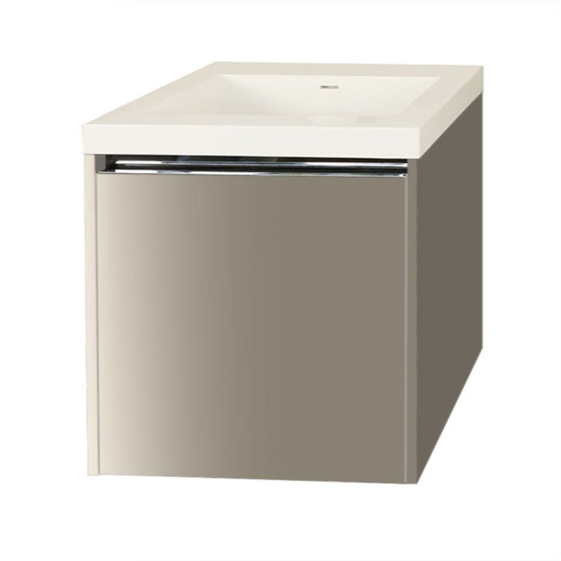 Kubista 23.75'' W Single Bathroom Vanity Base, Gloss Taupe