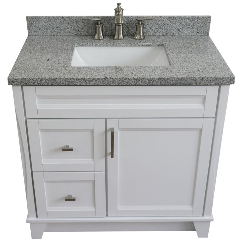 Ensemble de meuble-lavabo simple 37 po, gris, Blanc
