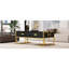 Table basse moderne moderne noire avec 4 tiroirs et base dorée de 47,3 po