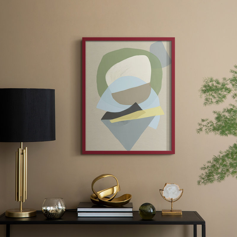 «Mod Shape Stack I», reproduction encadrée - bois massif, H 21 po x l 17 po, Rouge