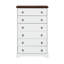 Commode blanche moderne pour la chambre à coucher - garde-robe à 6 tiroirs, intérieur spacieux, bordures texturées de style moderne, surmatelas, espace généreux,-1949055655