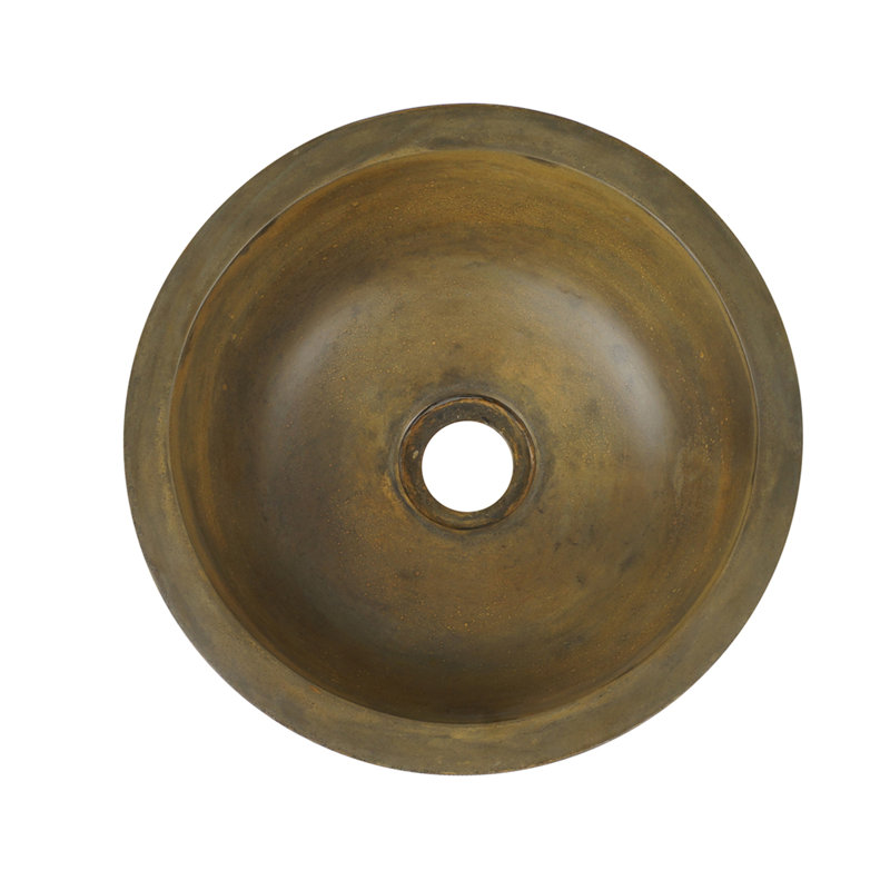 Modern Green Stone 15.87'' Round Above-Counter Vessel Sink