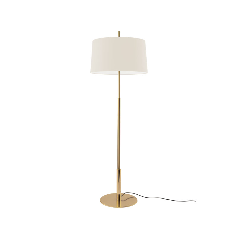 Diana Floor Lamp, White, Shiny Gold