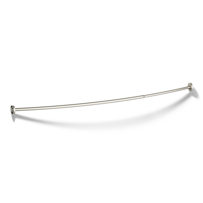 Expanse 76" Curved Fixed Shower Curtain Rod, Nickel poli