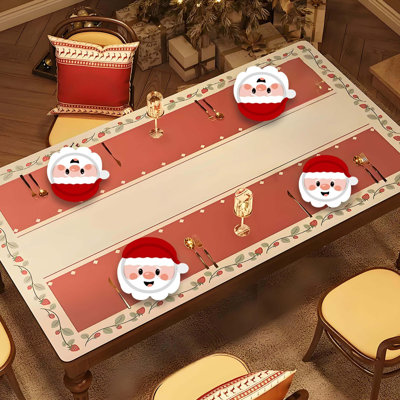 Fournitures de fête de Noël Assiettes jetables de 9 pouces 20 pièces Assiettes de forme irrégulière 40 pièces Tasse de papier 40 pièces Tissu 20 pièces Nappe pour la décoration Articles de fête de Noël