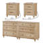 Ensemble de commode et table de chevet 4 pièces - Comprend deux commodes à 3 tiroirs et deux tables de chevet avec station de charge-1015592997