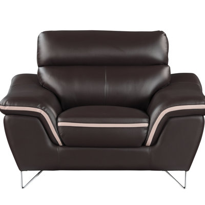 Fauteuil en cuir véritable l 48,09 po Tyshon