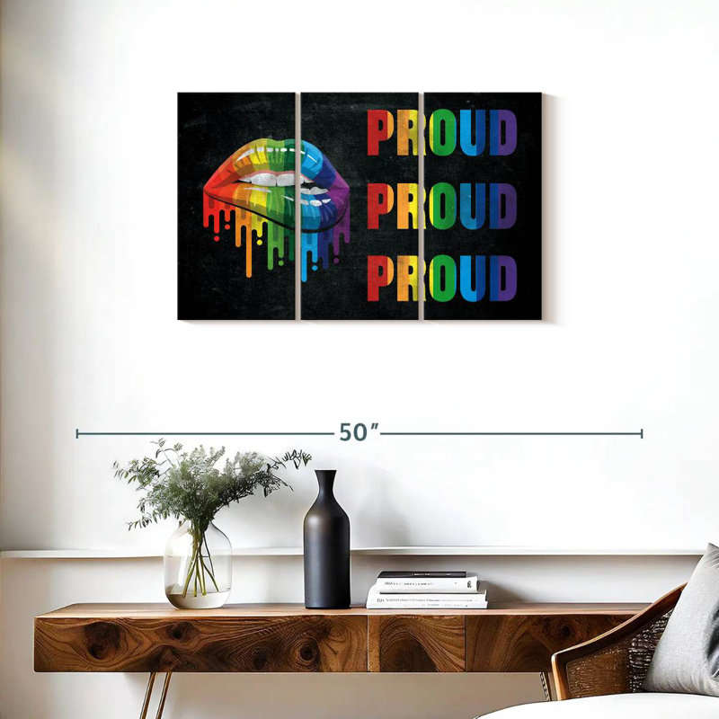 Tergel Rainbow Lips, 20" H x 33" W