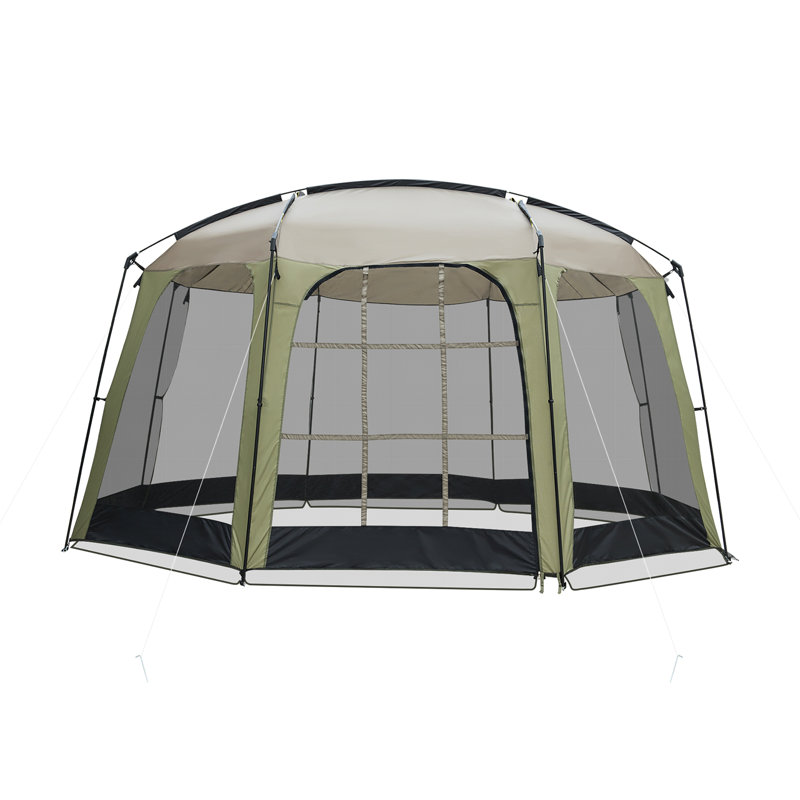 Tente moustiquaire 12,5 pi x 11,7 pi Gymax avec porte à fermeture à glissière et sac de transport pour camping